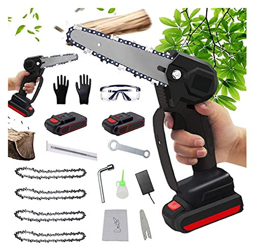 NOALED Sierras de Cadena inalámbricas Sierra de Mano eléctrica portátil de 6 Pulgadas con batería Recargable, Herramienta de jardinería de Ramas de Madera para el hogar, Mini Motosierra