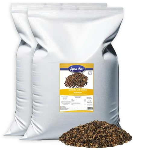 Lyra Pet® 20 kg Buchweizen Nährstoffreiche Ergänzung für Wildvögel & Nager | Reich an Proteinen, Kohlenhydraten & Ballaststoffen - Nährstoffreiches, ganzjähriges Vogelfutter - Ideal für Streufutter