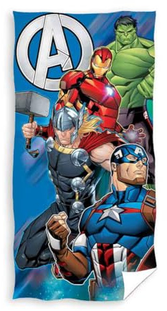 Carbotex Avengers Strandtuch Badetuch Duschtuch Baumwolle 70cm x 140cm (Bunt AV2295006_D51)