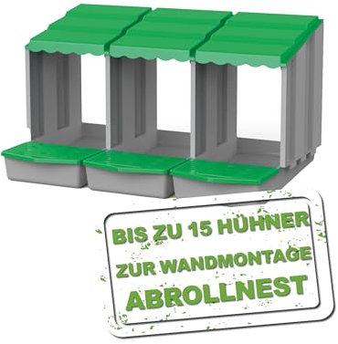 Meine Hennen Hühner Legenest/Abrollnest aus robustem Kunststoff zur Wandmontage, erschafft einen sicheren Sammelbereich für gelegte Eier, mit integrierter Klappe, LxHxB 51,5 x 46,5 x 84,5 cm