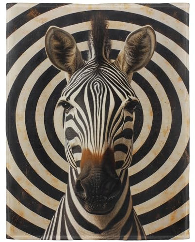 YISUMEI Soft Warm Fluffy Fleece Throw Blanket, Circle Zebra, 135 x 200 cm
