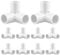 QWORK® 10 pezzi raccordi per tubi a 3 vie, diametro interno 20 mm (bianco), connettori angolari per tubi in plastica PVC
