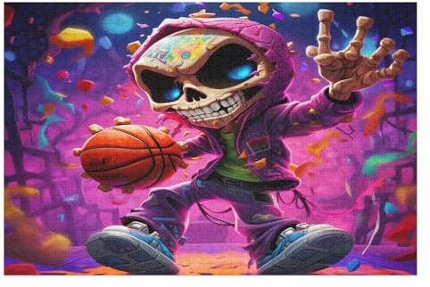 Schädel 1000 Teile Puzzle, Holzpuzzle, Puzzles Für Erwachsene Kinder, 1000 Teile Puzzle Für Jugendliche & Erwachsene Lernspiel Herausforderungsspielzeug (75×50cm)