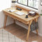 Scrivania in legno massiccio con cassetti, scrivania per computer con ripiani di archiviazione, scrivania per ufficio con ganci, scrivania di metà secolo, scrivania dello studio, workstation tavolo