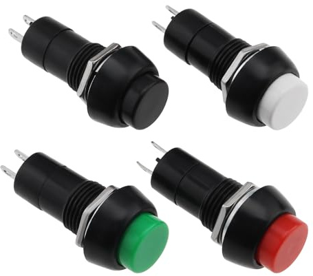 4er 2-poliger Hupenschalter Selbstrückstellend Mini Druckschalter für Mobilitätsroller Tischlampen Türklingeln Zuhause