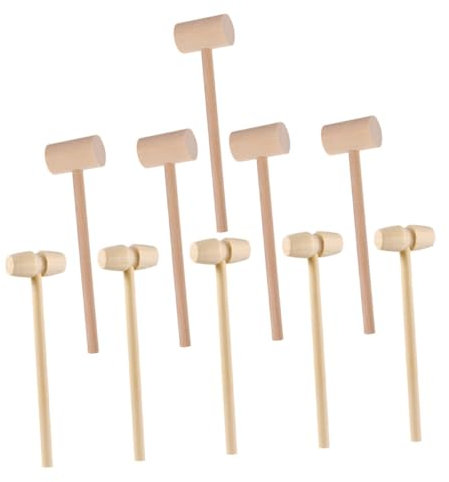 COLLBATH 20pcs Wooden Hammer Hammers Crab Mallets Kid Hammer Toy Toys for Infants Brain Toy Mini Mallet Hammer Toy for Seafood Lobster Tool Kits The Hammer Wood Hammer Toy Beige