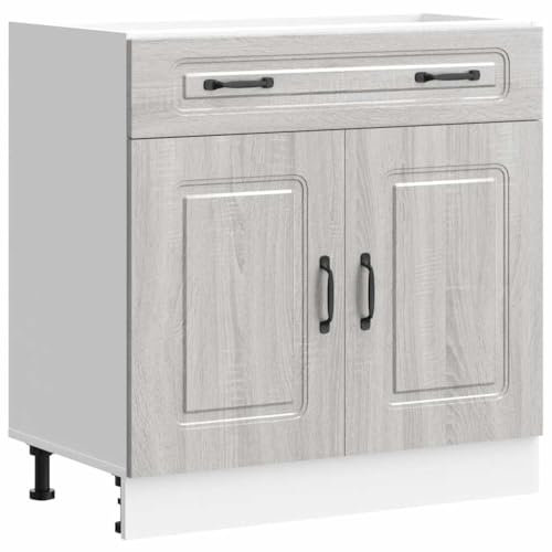 vidaXL Küchenunterschrank Kalmar Grau Sonoma Holzwerkstoff, Spülenunterschrank, Schrank Küche, Lagerschrank, Unterschrank für Küche, Küchenzeile