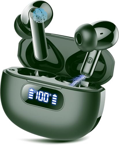 Wekily Kopfhörer Kabellos Bluetooth, In Ear Kopfhörer Bluetooth 5.3 mit 4 ENC Noise Cancelling Mic, 2024 Neue Kopfhörer Kabellos LED Anzeige, 48Std Earbuds