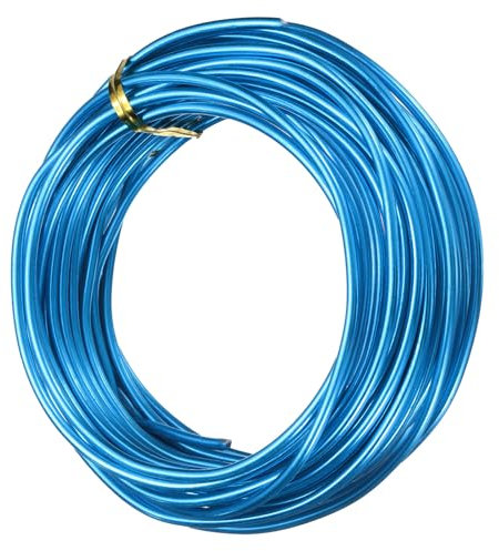 QUARKZMAN 9 Calibro 3mm Filo Alluminio, 32.8 Ft(10m) Filo Metallico Flessibile per Uncinetto, Filo Creazioni Gioielli, Armature Creazioni Artigianali, Realizzare Ghirlande, Blu