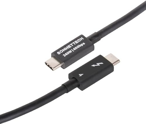 Sonnet Thunderbolt 4 Cable 1.6ft / 0.5m - Intel Certified, 40Gbps, 240W Charging, 8K Video, Compatible with Thunderbolt 3, Thunderbolt 4, USB4 and USB-C Devices