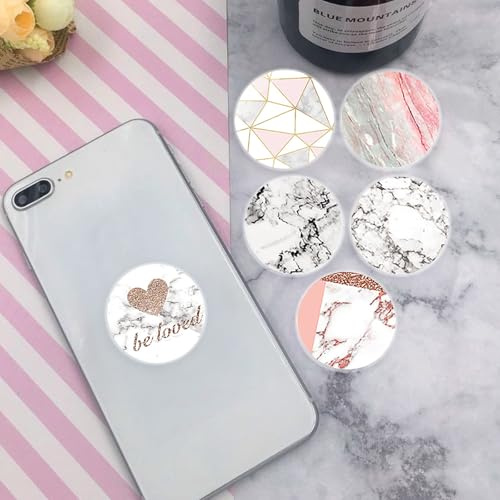 Colorich 6 Stück 360° Handy Griffhalter, Ring, Halterung für Smartphones und Tablets, Klappbar, Versenkbar, Sicherer Halt (Stil 2, Rosa)