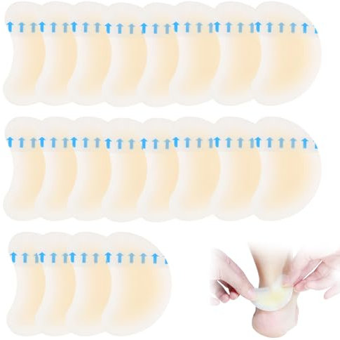 20 Stück Blasenpflaster, Blister Pads Gel Pflaster für Fuß Schutz, Unsichtbare und Wasserdicht Hydrokolloid Patch, Linderung von Reibungsschmerzen Zehen,Vorfuß,Ferse