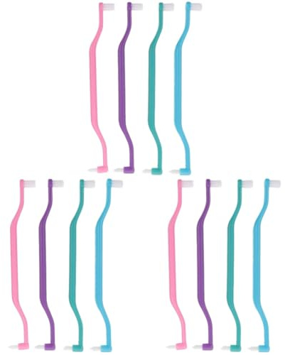 CALLARON 3 Sätze Doppelköpfige Zahnbürste Für Interdental Zahnbürste Weich U-förmig Borste Doppelseitige Zwischenraumbürste Zwischenraumköpfe Gummi Oral Plastik 4 Stück * 3