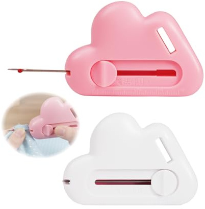 leruiyezs 2 Stück Magnetische Nahtführung Für Nähmaschinen 2-in-1,Multifunktionaler Nahttrenner Mit Schutzkappe,Rosa Weiß,Präziser Magnetischer Nahtführer,Ergonomisches Nähzubehör,Für Nähen,Quilten