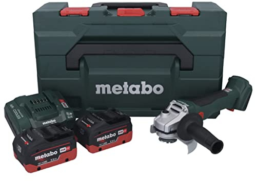 Metabo W 18 L BL 9-125 Akku Winkelschleifer 18 V 125 mm Brushless + 2x Akku 5,5 Ah + Ladegerät + metaBOX