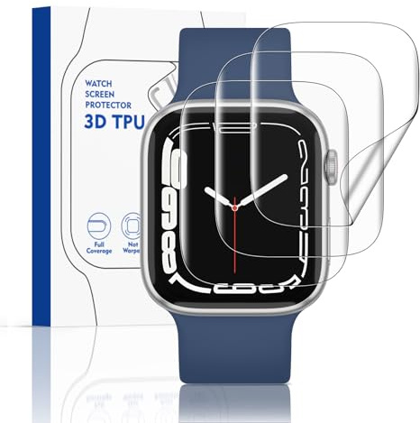 Yisica 3 Pièces Protection Écran pour Apple Watch Series 6 5 4 Se 44mm, Haute Définition Qualité Supérieure Transparent Doux TPU Film Protection écran (44MM)