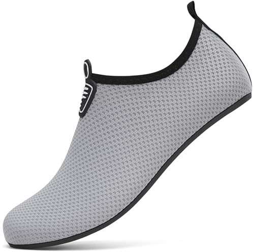 Water Shoes for Women Men Quick-Dry Beach Swim Socks with Non-Slip Sole | Lightweight Breathable Water Shoes with Barefoot Feel, Slip-On Aqua Shoes for Beach, Pool, Sea, River, Lake, Yoga and Surfing