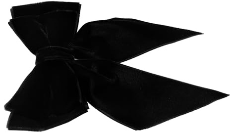 SAFIGLE Broche Nœud en Tissu Velours Noir pour Femme, Épingle à Grand Nœud, Accessoire Décoratif pour Robes et Manteaux, 10X10X2 CM