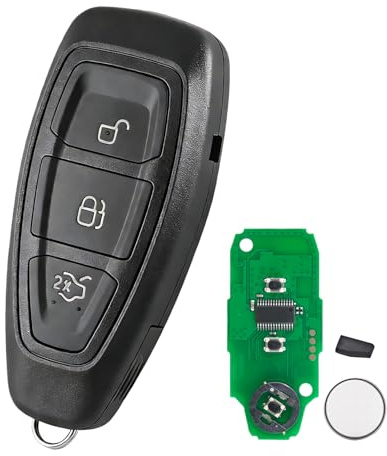 HYMOLKYE 3 Button 63/83chip Smart Remote Key Fob compatible with Ford Focus Fiesta Galaxy Kuga Mondeo C-Max B-Max S-Max 433mhz Remote Control Key Replace or Add Spare Key For Car Owner