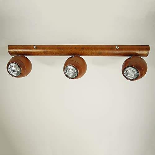Deckenstrahler Spotlampe Barro Deckenleuchte Spot Strahler Metall braun lackiert Spotlight Fassung GU10 Wandleuchte Beleuchtung Spotleuchte Deckenbalken (Balken - 3flammig)