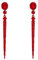 Clearine Orecchini Moda moda Cristallo Ovale Lungo perlina Bar Lampadario pendente Rosso Argento-fondo