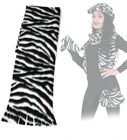 KarnevalsTeufel Plüsch Schal Verschiedene Designs Tier-Prints Accessoire Stola Schal (Zebra)