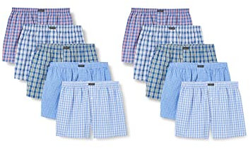 Lower East LE150 Boxer Americani, Multicolore (Business), S (Pacco da 10) Uomo