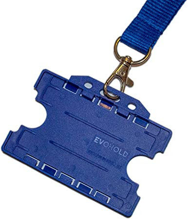 ALG ID Cards® 20 mm Polyester-Schlüsselband mit doppelseitigem Ausweishalter (blau)