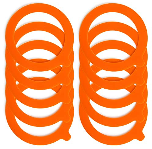 Spesh 10 Pcs Jar Seals Replacement 93x68mm Silicone Sealing Gaskets Airtight Rubber Seal Rings for Clip Top Jars 0.35/0.5/1/1.5/2 Litre(Orange)