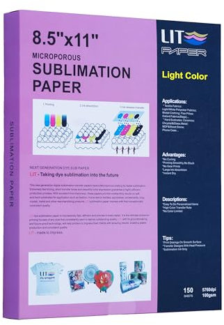 LIT Sublimationspapier, 21,6 x 27,9 cm, 100 Blatt, 100 g/m², für Tintenstrahldrucker mit Sublimationstinte