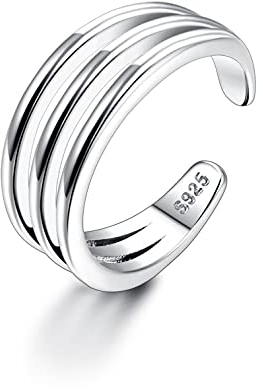 Milacolato 925 Sterling Silber Offene Verstellbar Zehenring für Damen 18 Karat Weißgold überzogener Pfeil Herzknoten Infinity Link Verstellbare Bandringe Finger Fußschmuck