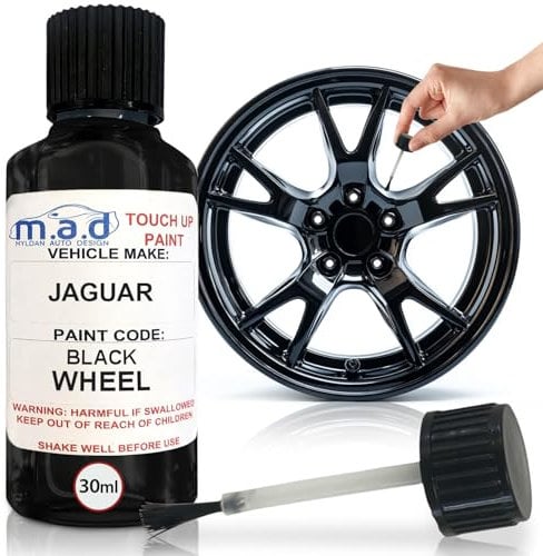 TOUCH UP PAINT FOR JAGUAR GLOSS BLACK WHEEL CAR PAINT 30ML TOUCH UP BOTTLE 30ML (JUST PAINT)