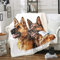 Loussiesd Hund Sherpa Decke Aquarell Schäferhund drucken Fleecedecke 3D Tiermuster Plüschdecke 130x150cm für Kinder Jungen Männer Wohndecke Fuzzy Decke für Schlafsofa Couch