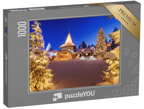 puzzleYOU: Puzzle 1000 Teile „Weihnachtsmanndorf in Rovaniemi in Lappland im Winter, Finnland“ – aus der Puzzle-Kollektion Finnland, Skandinavien