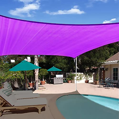 DMCE Für Patio Garden Outdoor-aktivitäten,Pergola Sonnensegel Mit Strapazierfähigem Wasserdichtem Uv-Block,Sonnenschutz Segel Square-Lila 19.7x19.7ft