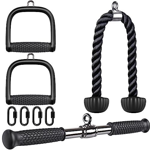 Kipika Tricep Pull Down Attachment, Cable Machine Accessories for Home Gym, Cable Machine Attachments Pulley System Gym, LAT Pull Down Attachment Weight Fitness