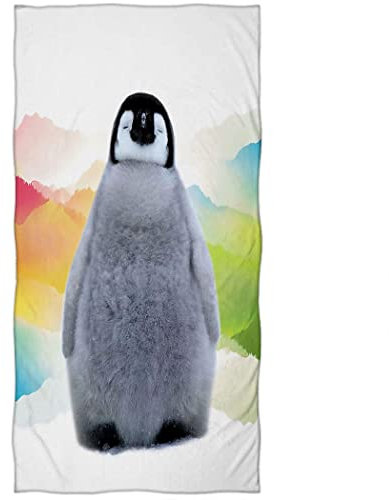 Zomer Strandtuch 70x140cm,Bedrucktes Mikrofaser Badetuch-Süßer Pinguin