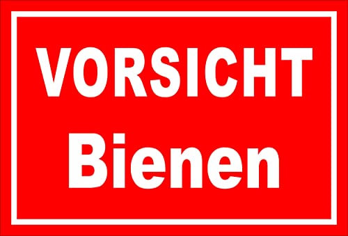 Melis Folienwerkstatt Schild Vorsicht Bienen 15x10cm - Bohrlöcher - 3mm Hartschaum – 20 VAR S00359-234-D