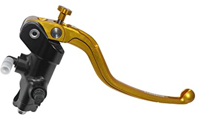 Pompa Freno Forgiata 19X19 Con Corpo Pompa Anodizzato Nero, Leva Fissa Lunga Oro (Pomello+Leva) per Benelli TnT 1130 Cafe Racer dal 2006 al 2014, CC 1130