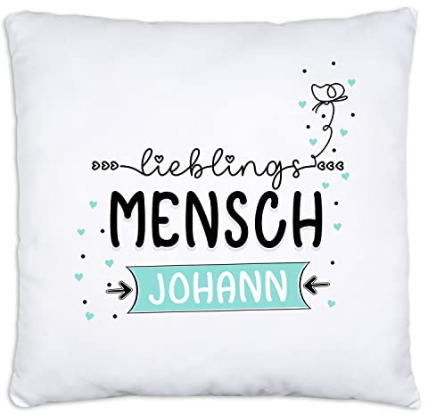 timalo® Kissen Lieblings Mensch mit Namen Bedrucken lassen | Personalisiertes Namenskissen mit Wunschname zum Geburtstag Geschenkkissen Lieblingsmensch | kissen-li1-22