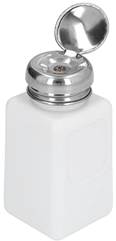 200 Ml Pressetyp Lösungsmittel ESD Lösungsmittelspender Lösungsmittelspender ESD-sichere Antistatische Quadratische Flasche mit Edelstahldeckel (Weiß)