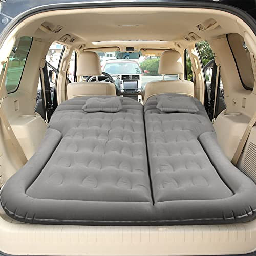 Vinteky Colchón Inflable SUV MPV, Cama Plegable Con Bomba y 2 Almohadas Para Descansar, Viajes, Camping, Piscina, Parque, Playa (Gris)