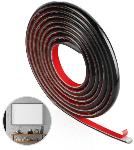EFUTURETIME Moulure Adhésive Flexible Noir Brillant 3m, Bordure de Finition Auto-adhésive en PVC, Garniture Murale Autocollante pour Décoration, Bordure de Miroir Mur Porte Plafond