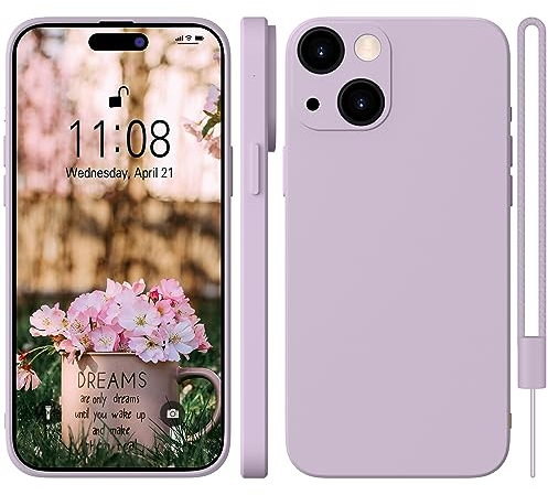 WXX für iPhone 15 Hülle Silikon Case, Handyhülle für iPhone 15 Dünn Slim mit Microfiber, Kratzfeste Rundumschutz Case Hülle für iPhone 15 6.1'' Lila