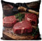 VOID Steak Grillen Raw Beef Kissenbezug Kissenhülle Sofa Couch Wohnzimmer Dekoration wasserfest Outdoor Garten Kissen bezug deko, Kissen Größe:40 x 40 cm