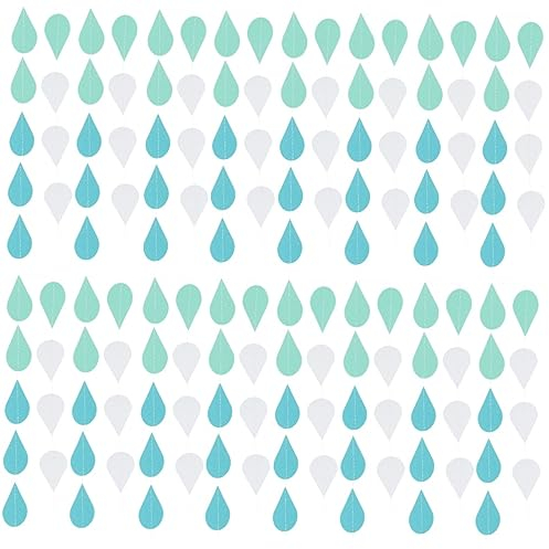Garneck 16 Saiten Regentropfen-Latte-Ornament Ammer Regentropfen-Banner Regentropfen-flaggen-girlanden Regentropfen-Girlande Aus Papier Hängendes Papier Stromer Perlenpapier Baby