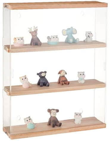 OLYCRAFT 3 Lagige Acryl Minifiguren Vitrine 30x8.5x37.8cm Transparente Acryl Vitrine Ständer Staubdichte Organizer Box Arbeitsplatte Vitrine Für Aciton Figuren Sammlerstücke