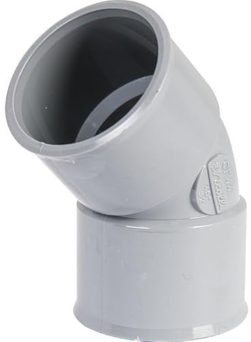 Raccord PVC gris coudé 45° - diamètre 100 mm - Double emboîture - Nicoll