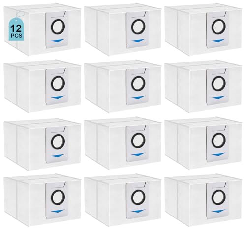 LOOHAOC Loohaoc Pack de 12 sacs d'aspirateur compatibles avec Ecovacs Deebot X1 Omni&X1 e Omni, T20 omni/T20e,station d'aspiration robot aspirateur,sac à poussière sac de rechange accessoire set pièce