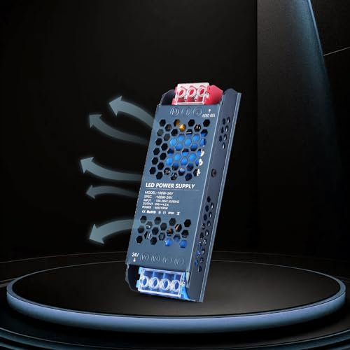 YOODI Trafo 230V auf 24V, 100W LED Transformator AC 230V auf DC 24V Netzteil, Schnelle Wärmeableitung, Treiber Schaltnetzteil 4.2A, Konstantspannung Niedervolttrafo für Lampen